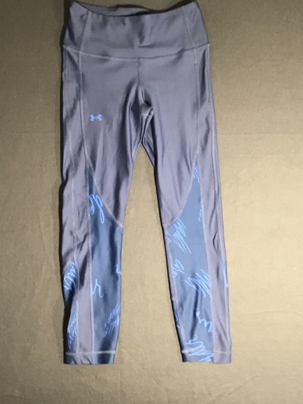 Under Armour Lavender Purple Leggings with Light Blue Accents